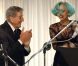 Lady Gaga et Tony Bennett en studio pour le clip de  The Lady is a tramp , septembre 2011.