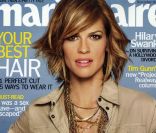 Femme glamour et stylée devenue icône de mode, Hilary Swank pose en couverture du Marie Claire de novembre 2009.<br />