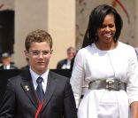 Louis Sarkozy et Michelle Obama en juin 2009.<br />