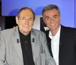 Robert Hossein et Cyril Viguier lors de l'enregistrement de l'émission Vendredi sur un  plateau diffusée vendredi 7 octobre sur France 3 et consacrée à Robert  Hossein.