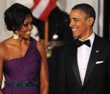 Michelle et Barack Obama lors du dîner d\'état organisé en l\'honneur du président sud-coréen à Washington le 13 octobre 2011