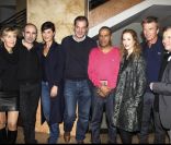 Sylvie Bourgeois et son mari Philippe Harel, Hélène Médigue et son mari Samuel Labarthe, Pascal Légitimus, Florence Darel, Philippe Caroit, Daniel Russo lors de la générale du On Alone Man Show de Pascal Légitimus au Palace à Paris le 17 octobre 2011