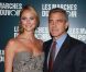 George Clooney et Stacy Keibler présentent Les Marches du pouvoir, à Paris, le 18 octobre 2011.