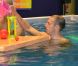 Hugues Duboscq, jeune papa qui s'apprête à lancer le sprint final de sa carrière à 30 ans avec les JO 2012 en point de mire, animait l'activité Eveil Aquatique de la FFN au Salon KidExpo de Paris le 23 octobre 2011.