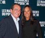 Jean-Pierre Pernaut et sa femme Nathalie Marquay, à Paris, le 18 octobre 2011.<br />