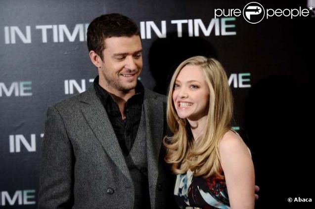 Justin Timberlake et Amanda Seyfried, à Madrid le 3 novembre 2011.