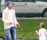 David Beckham et son fils Cruz le 12 novembre 2011 à Los Angeles
