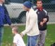 Entraînement terminé pour David Beckham et son fils Cruz le 12 novembre 2011 à Los Angeles