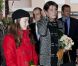 Albert et Charlene de Monaco lors du centenaire de la paroisse Saint-Martin, à Monaco, le 13 novembre 2011. Caroline et Alexandra sont à leurs côtés.