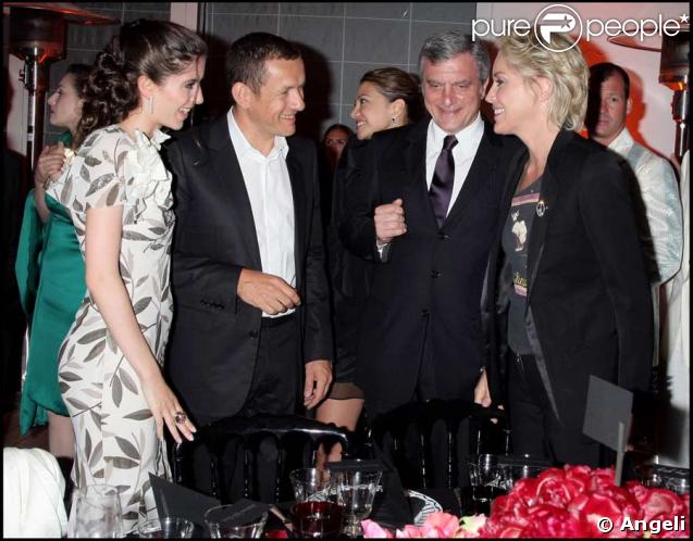 Soirée Dior-Elle à l'Eden Roc : Yaël et Dany Boon et Sharon Stone