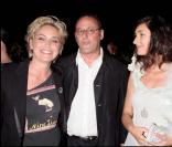 Soirée Dior-Elle à l'Eden Roc : Sharon Stone, Jean Réno et sa femme Zoria