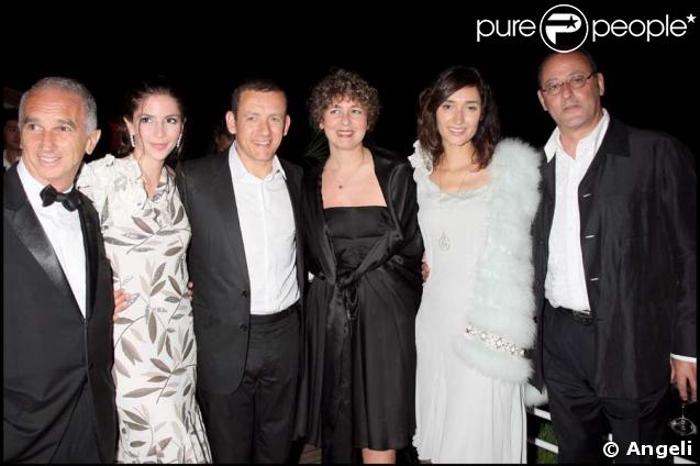 Soirée Dior-Elle à l'Eden Roc : Alain Terzian, Yaël et Dany Boon, Valérie Toranian (rédactrice en chef de Elle), Zoria et Jean Réno