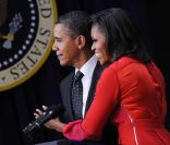 Michelle et Barack Obama, Einsenhower Building à Washington, le 21 novembre 2011.