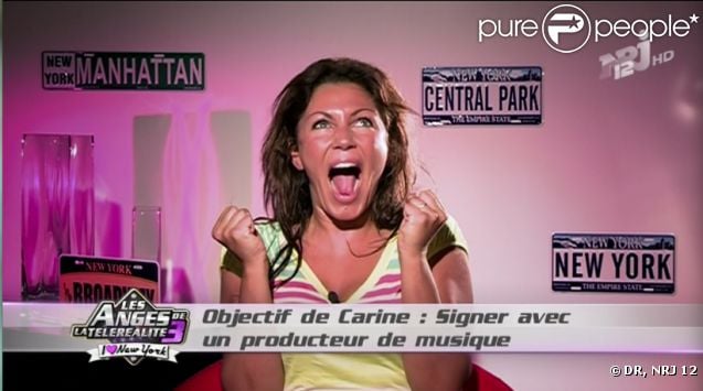 Carine heureuse dans les Anges de la télé-réalité 3, jeudi 24 novembre 2011, sur NRJ 12