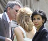 Jean-Marie Bigard et sa femme Lola Marois, aux côtés de Laurent Baffie  et Rachida Dati, lors de leur mariage à la mairie du VIIe arrondissement  de Paris, le 27 mai 2011.
