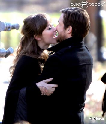 Olivia Wilde et Jason Bateman tournent The longest week à New York, le 1er décembre 2011.