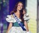 Delphine Wespiser, en tenue de Scarlett O'Hara, lors de l'élection de Miss France 2012, le samedi 3 décembre 2011.