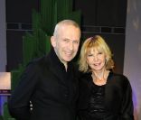 Jean-Paul Gaultier et Marie-Christiane Marek à l\'hôtel de Rothschild le 1er décembre 2011 pour l\'inauguration de la 16e édition des Sapins de Nöel des créateurs