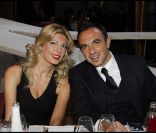 Tina et Nikos Aliagas lors de la soirée annuelle de la FIDH, le 5 décembre 2011, au Théâtre National de Chaillot.