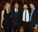 Nikos Aliagas et Tina, en compagnie de Denis Olivennes et Inès de la  Fressange lors de la soirée annuelle de la FIDH, le 5 décembre 2011, au  Théâtre National de Chaillot.