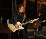 Johnny Hallyday, pendant l'enregistrement de son concert privé à la Tour Eiffel, le samedi 3 décembre 2011.