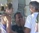 George Clooney et sa belle Stacy Keibler discutent avec leur ami A-Rod durant leur week-end de Thanksgiving au Mexique à la fin du mois de novembre 2011