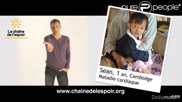 Nagui s'engage pour Sean, 1 ans, originaire du Cambodge et atteint d'une maladie cardiaque