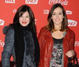 Delphine Chanéac et Leslie Coutterand lors d'une soirée au profit de l'association Petits  Princes et de  lancement du train rouge Coca Cola, le 15 décembre 2011, à  Paris