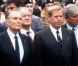 Václav Havel et François Mitterrand à Prague, en 1990.  