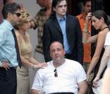 James Gandolfini sur le tournage des Sopranos
