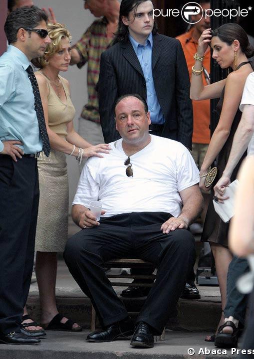 James Gandolfini sur le tournage des Sopranos