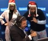 Toute l\'équipe de Cyril Hanouna a débarqué ce matin, mercredi 21 décembre 2011, dans les studios de la Matinale d\'Europe 1 de Bruce Toussaint