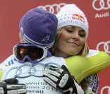 Maria Höefl-Riesch et Lindsey Vonn le 19 mars 2011 à Lenzerheide en Suisse 