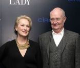 Meryl Streep et Jim Broadbent lors de l\'avant-première du film La Dame de fer le 4 janvier 2012 à Londres
