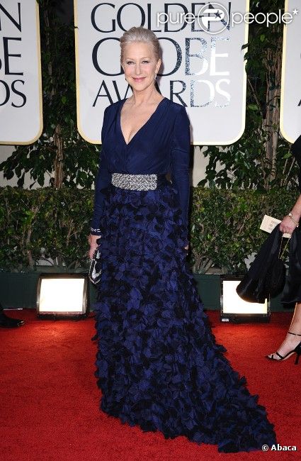 Helen Mirren aux Golden Globes, le 15 janvier 2012 à Los Angeles.