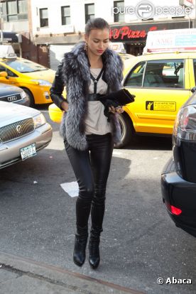 Irina Shayk se rend au Madison Square Garden à New York, le 16 janvier 2012. 