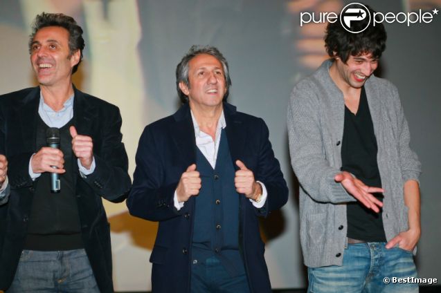 Gilbert Melki, Richard Anconina et Max Boublil à la première de La Vérité si je mens 3 au Kinepolis de Lomme dans le nord de la France le 16 janvier 2012  