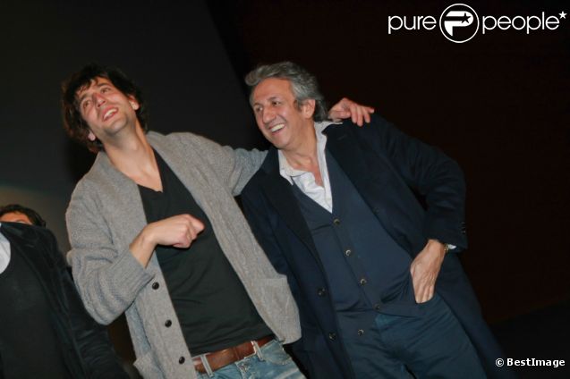 Max Boublil et Richard Anconina à la première de La Vérité si je mens 3 au Kinepolis de Lomme dans le nord de la France le 16 janvier 2012  