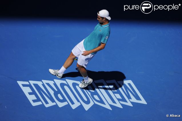 Richard Gasquet lors de son match perdu face à David Ferrer le 22 janvier 2012 à Melbourne 