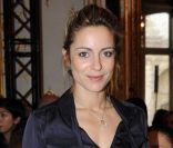 La comédienne Audrey Dana, invitée au défilé haute couture Christophe Josse à Paris, le 23 janvier 2012.