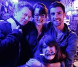 Michel Gondry, Charlotte Le Bon, Paulina Leonor et Grégory Crognier lors de la soirée d'ouverture le 19 janvier 2012 du 114 by Puma Social à Paris