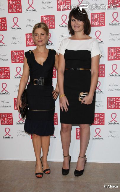 Marina Foïs et Marina Hands au Dîner de la mode en faveur du Sidaction, au Pavillon d'Armenonville à Paris, le 26 janvier 2012.