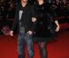 Christophe Maé et sa femme Nadège ont quitté leur repaire pour apparaître sur le tapis rouge de la 13e édition des NRJ Music Awards, au palais des festivals de Cannes, le 28 janvier 2012.