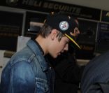 Justin Bieber arrive à Nice, le 28 janvier 2012