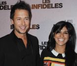 Stéphane Rousseau et sa compagne Reem Kherici le 14 février 2012 à Paris lors de l'avant-première des  Infidèles 