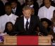 Kevin Costner rend hommage à sa partennaire dans Bodyguard lors des obséques de Whitney Houston le 18 février 2012 à Newark