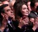 Carla Bruni-Sarkozy, entre François Fillon et Jean-François Copé, au grand meeting marseillais de Nicolas Sarkozy, le 19 février 2012.
