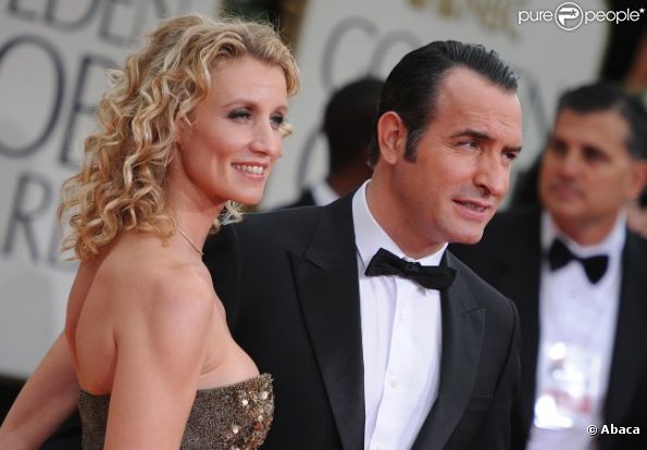 Alexandra Lamy et Jean Dujardin aux Golden Globes le 15 janvier 2012 