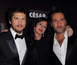 Guillaume Canet, Albane Cleret et Gilles Lellouche lors de l'after-party des César à l'Arc à Paris le 24 février 2012