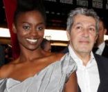 Aïssa Maïga et Alain Chabat à l'avant-première de  Sur la piste du Marsupilami  en mars 2012.